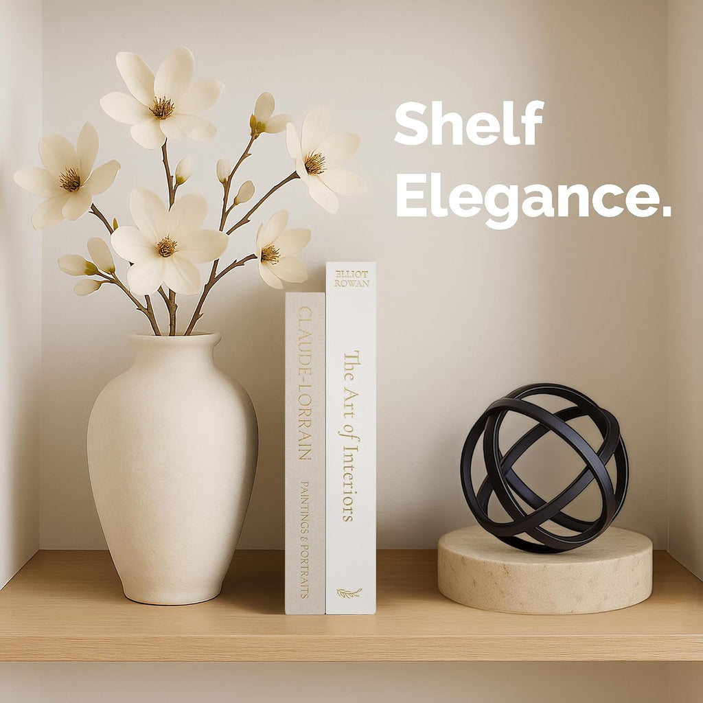 Decorative Books - Set of 2 Linen Hardcover Boxes with Storage - Aesthetic Fake Books for Decoration , Shelf