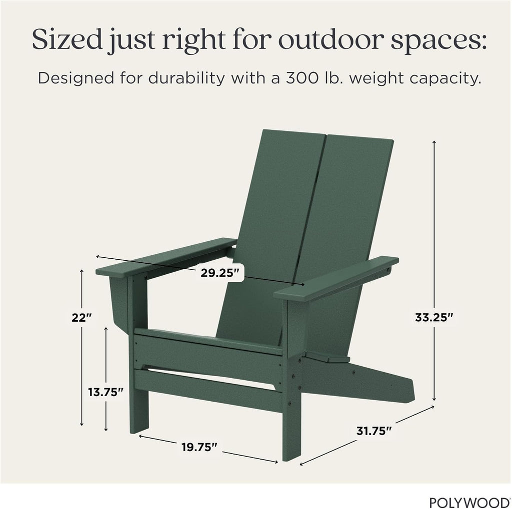 Contemporary Modern Oversized Adirondack Chair in Green