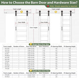 36x84 Inch White Sliding Barn Door Slab with 6.6ft Hardware Kit Included, 5-Panel, MDF Wood Panel Co