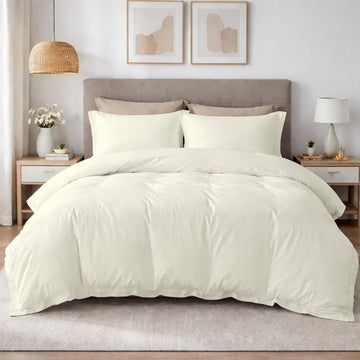 Alaskan King Duvet Cover Set - 132x120 Inch, 100% Egyptian Cotton, All Season Hotel Luxury 3-Piece Extra Large