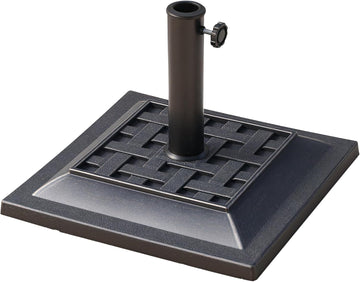20 lbs Patio Market Umbrella Base Stand Resin Parasol Holder Square with Beautiful Decorative Pattern & Easy Setup