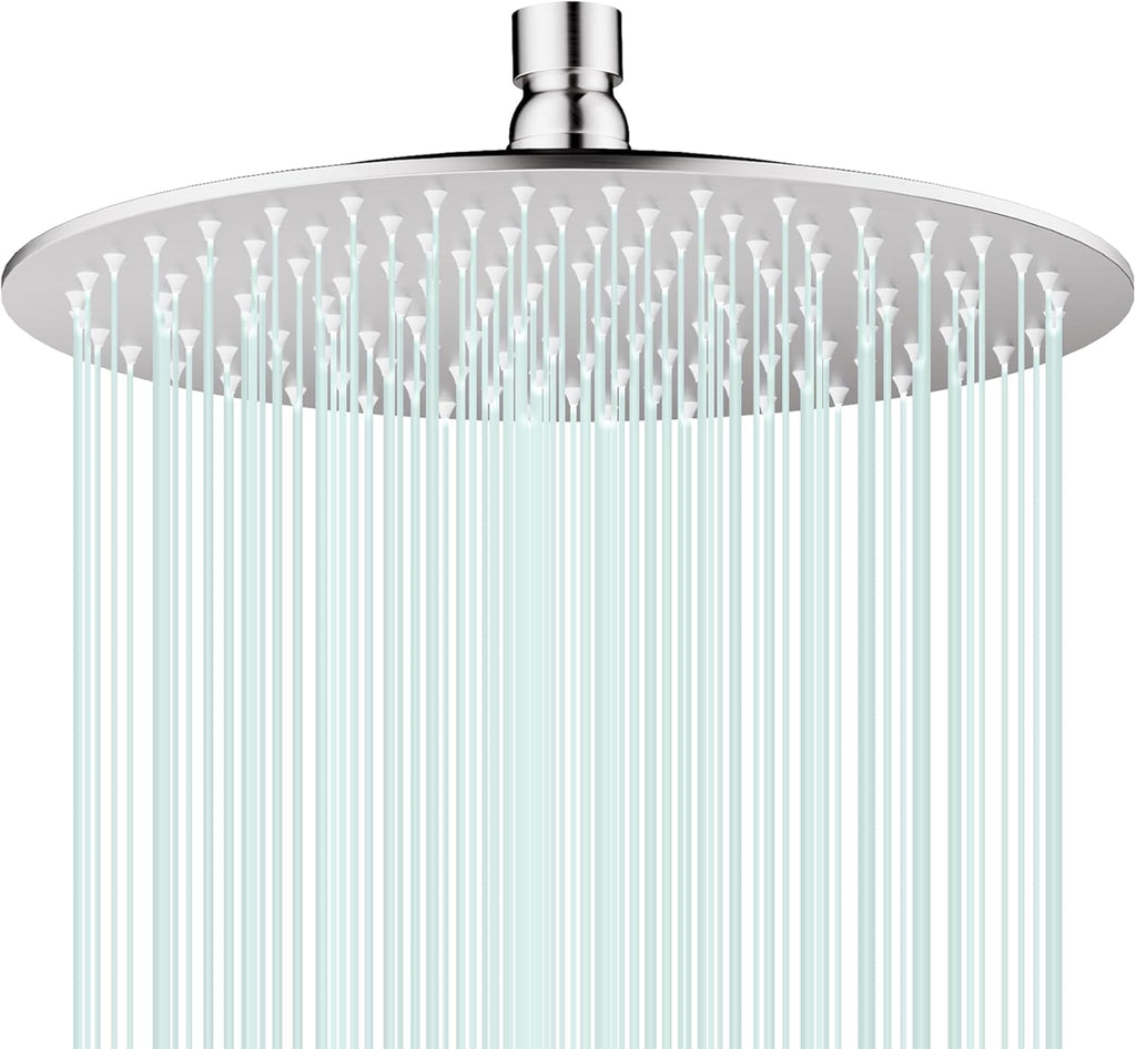 All Metal Rain Shower Head - Heavy Duty Stainless Steel, Easy Install, High Water Flow