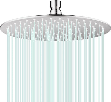 All Metal Rain Shower Head - Heavy Duty Stainless Steel, Easy Install, High Water Flow