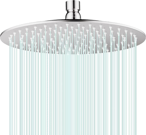 All Metal Rain Shower Head - Heavy Duty Stainless Steel, Easy Install, High Water Flow