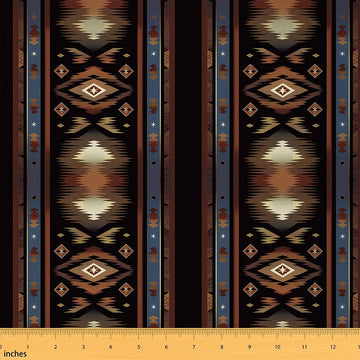 Boho Aztec Soft Flannel Fabric by The Yard 3 Yards Rustic Country Western Native American Upholstery Fabric for