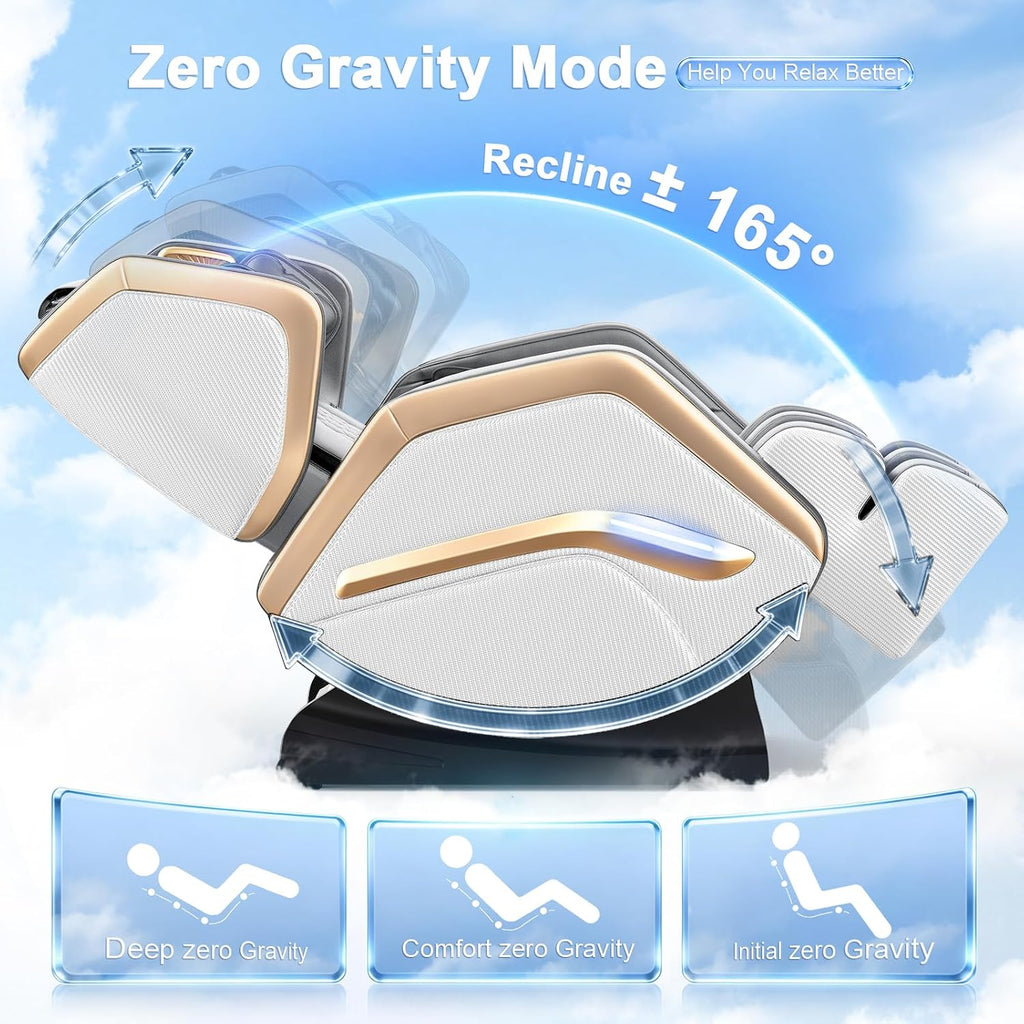 Massage Chair Full Body 14 Fixed Roller Zero Gravity 5 Auto Modes | Zero Gravity Massage Chair with 8 Airbags, Foot