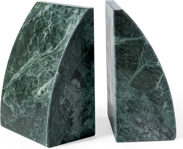 Marble Bookends for Shelves, 8Lbs Large Stone Bookends for Heavy Books, Non-Slip Heavy Duty Book Stopper, Modern