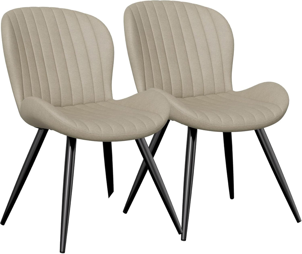 Dining Chairs Set of 2 Modern Fabric Dining Room Chairs Upholstered Dining Chairs with Thick Cushions Metal Legs