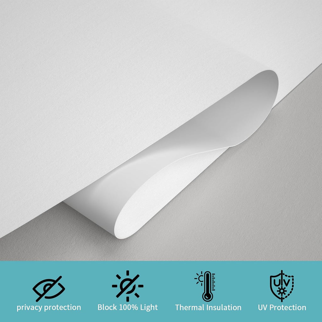 Custom Size Roller Shades Corded Blackout Binds with Valance, Light Blocking Fabric Room Darkening Customized Roller
