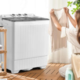 Portable Washing Machine, Twin Tub 26lbs Capacity Laundry, 18lbs Washer and 8lbs Spinner Combo with Timer Knobs