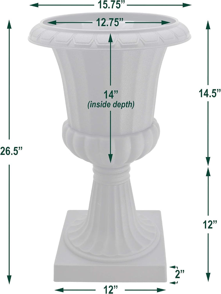PL51BK-2 Deluxe Plastic Urn(Pack of 2), Black