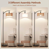 Floor Lamps with 12W LED Bulb, Arc Floor Lamp with 3 Color Temperatures