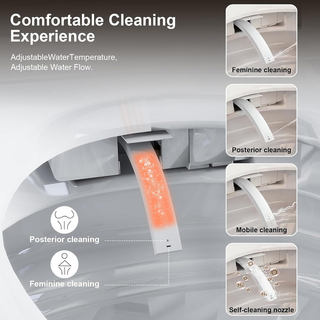Smart Toilet with Bidet Built in, Auto Open Close & Auto Flush