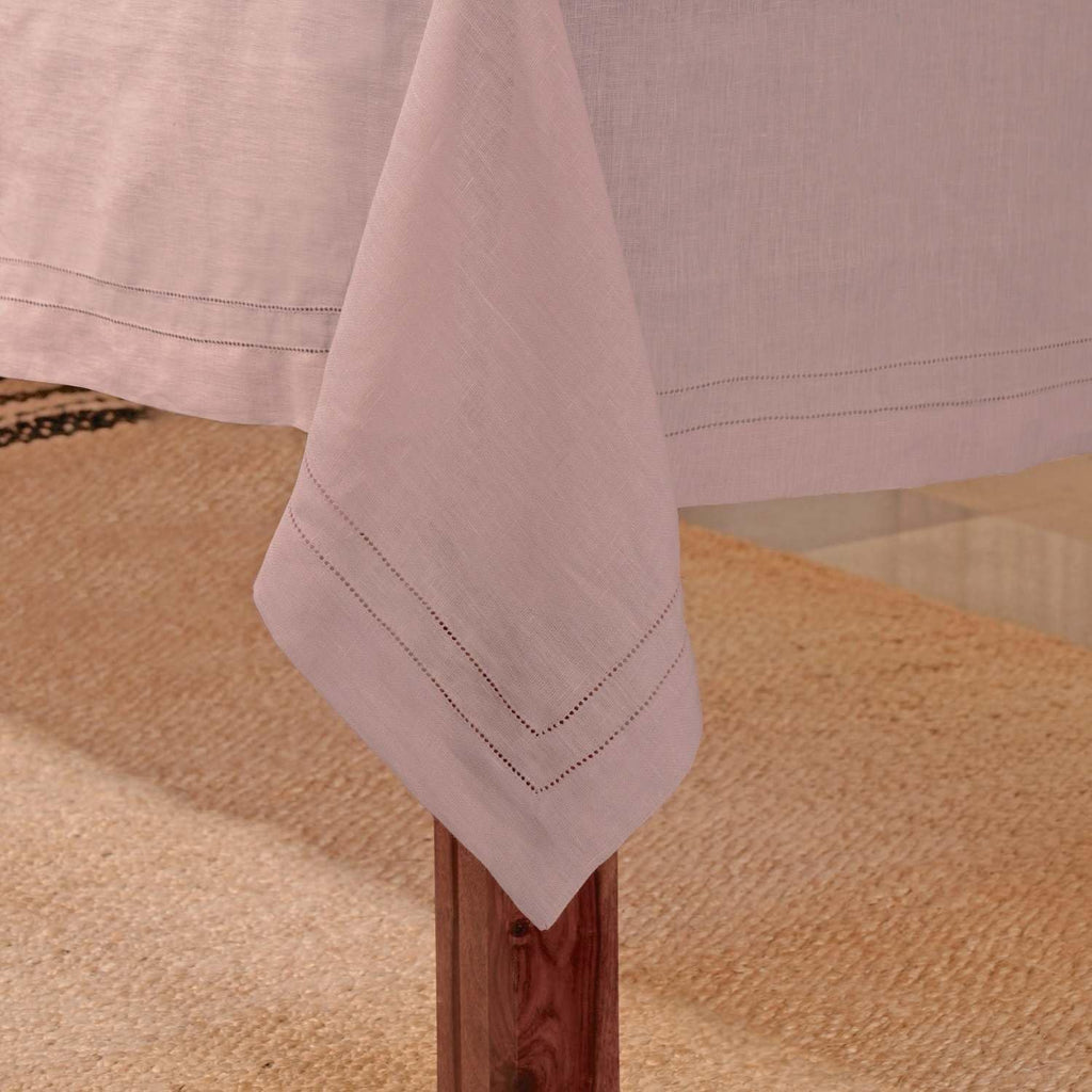 Premium 100% Pure Linen Tablecloth 70"x120" Rectangle, Double Hemstitched Table Cover for Dinner, Pa