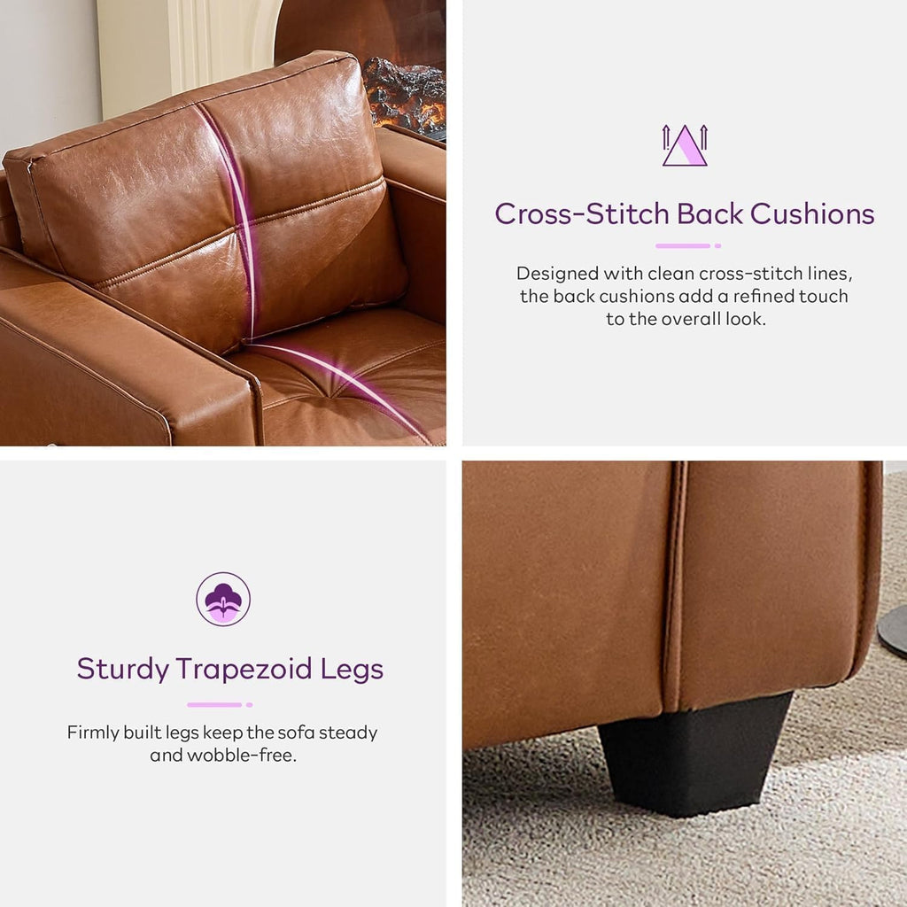 Modern Chaise Lounge Chair and Ottoman — Leather