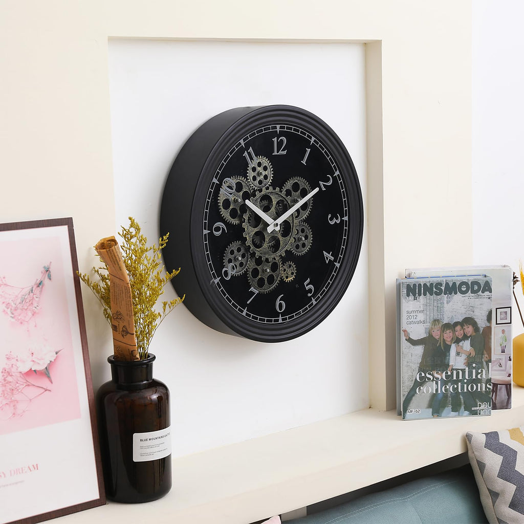 15 Inch Industrial Steampunk Moving Gear Wall Clock