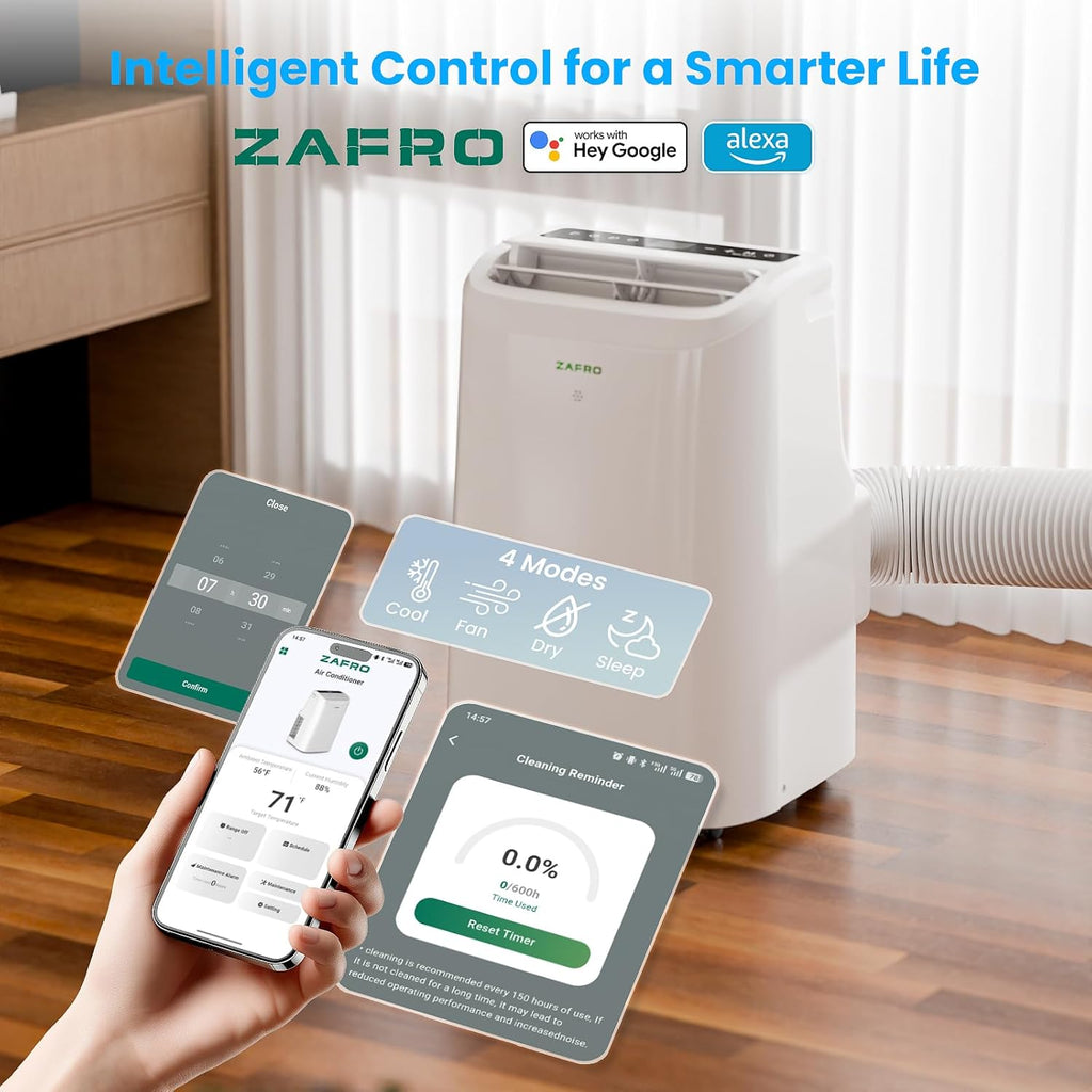 Portable Air Conditioners, 10000 BTU (6000 BTU SACC), Portable AC with Drainage-free Cooling, Fan & Dehumidifier
