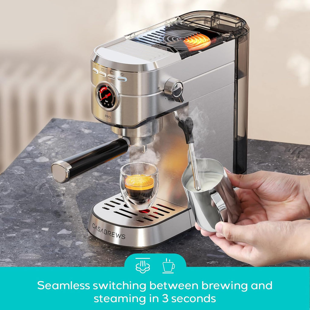 5418 PRO Espresso Machine with Fast Heating System and Steam Wand | Brew Ready in 5 Seconds, Brews 2+ Milk Drinks in