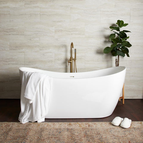 Philo 54 Inch Acrylic Double Slipper Freestanding Tub