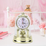 Vintage Table Clock, European Mantle Clock Silent Non Ticking Antique Anniversary for Living Room Bedroom Office Desk