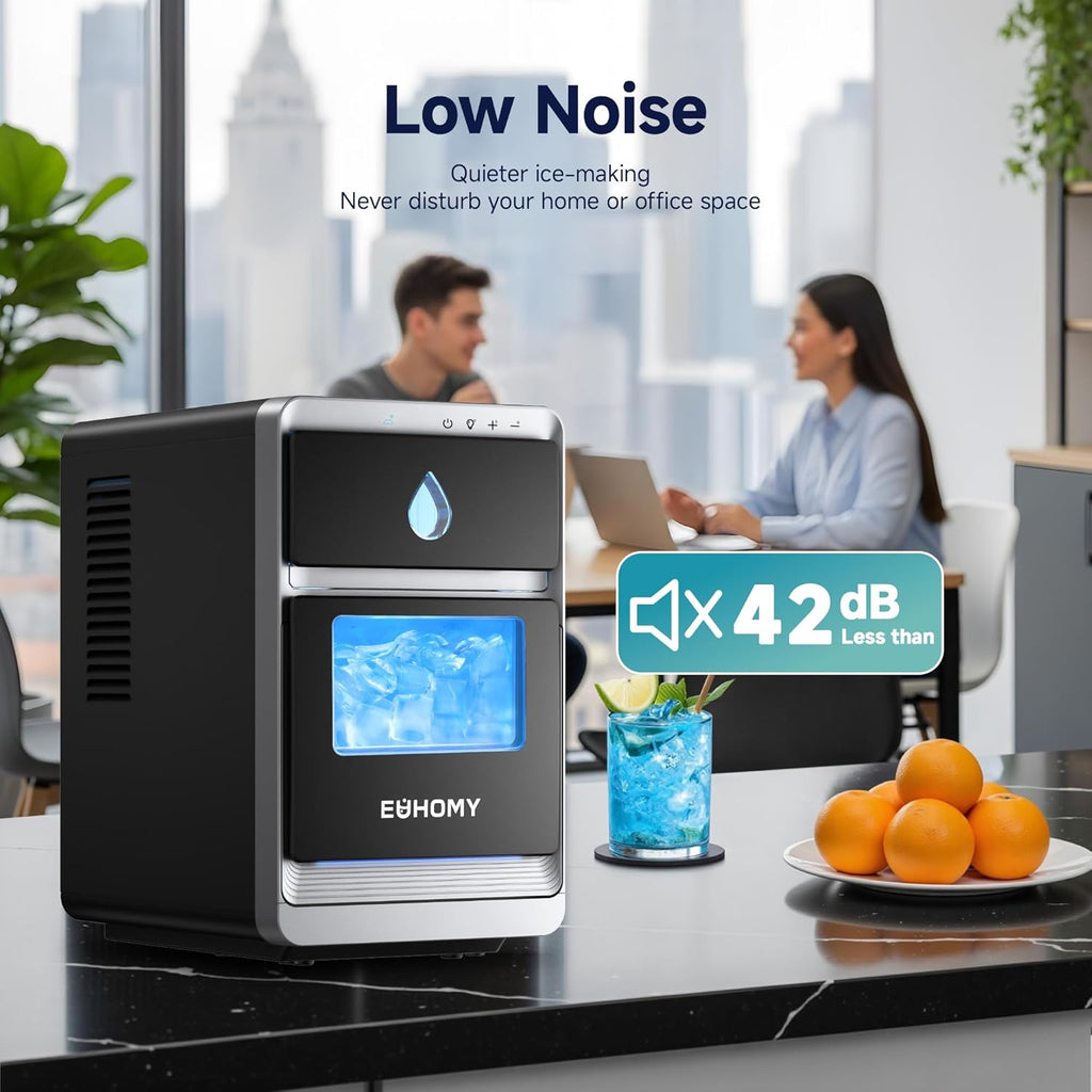 LunaArc Crescent Ice Maker Countertop, 16Pcs Ready in 12Mins, 1600Pcs/Day, Auto Deep Cleaning, Timer, Adjustable Ice