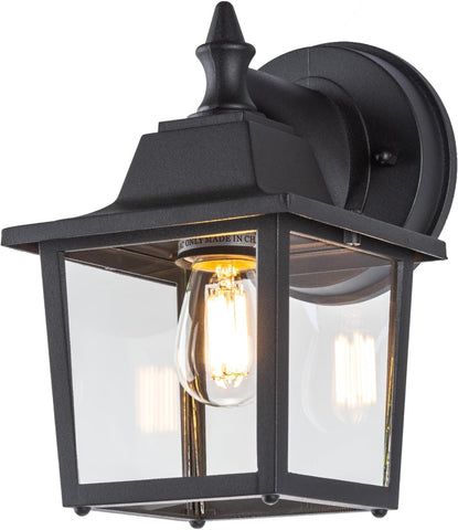 Outdoor Wall Lantern, Wall Sconce as Porch Lighting Fixture, E26 Medium Base 60W Max., Aluminum Housing Plus Glass