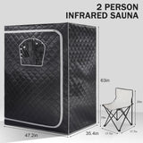 Gollense Portable Infrared Sauna for Home Spa 2 Person Full Size Personal Far Infrared Sauna Box with 2 Foldable
