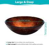 Aquaterior Tempered Glass Bathroom Vessel Sink Artistic Round Vanity Bowl Basin Spa Arts & Crafts