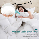 Goose Feather Down Fiber Comforter Full, 100% Cotton Ultra Soft Fluffy Duvet Insert Full