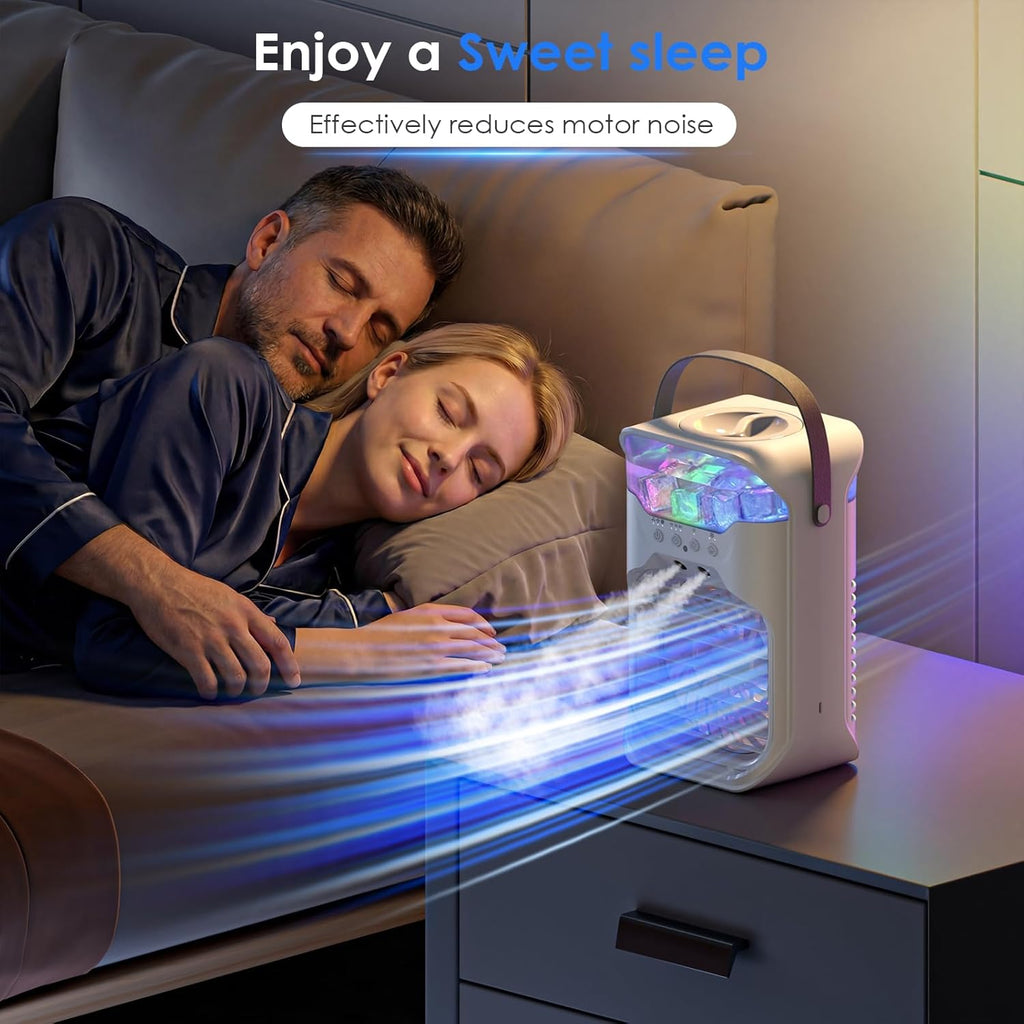 Portable Air Conditioners,4-in-1 Air Conditioner with Dual-Nozzle Spray Function,3 Fan Speeds,1-3-6 Timer,10