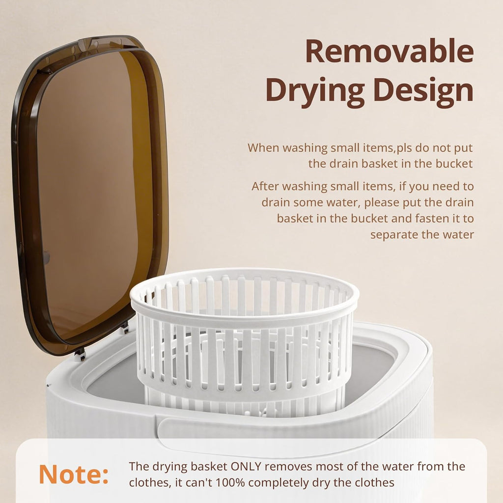Portable Washing Machine, Mini Washer, 18L Upgraded with Spin Basket, Foldable Design Ideal for Apartment, portable
