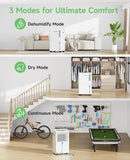1500 Sq.ft Dehumidifier for Basement, 21 Pint Quiet Dehumidifiers for Home with Drain Hose, Smart Humidity Control