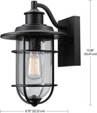 1-Light Outdoor/Indoor Wall Sconce, Black Finish, Seeded Glass Shade, Coastal Modern Design, Weather-Resistant, E26 Base A123-B01MS9OEGJ