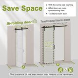 36" x 84" Paintable Bifold Barn Door, No Assembly Required, 6 Panels Bi Fold Barn Door with Hardware