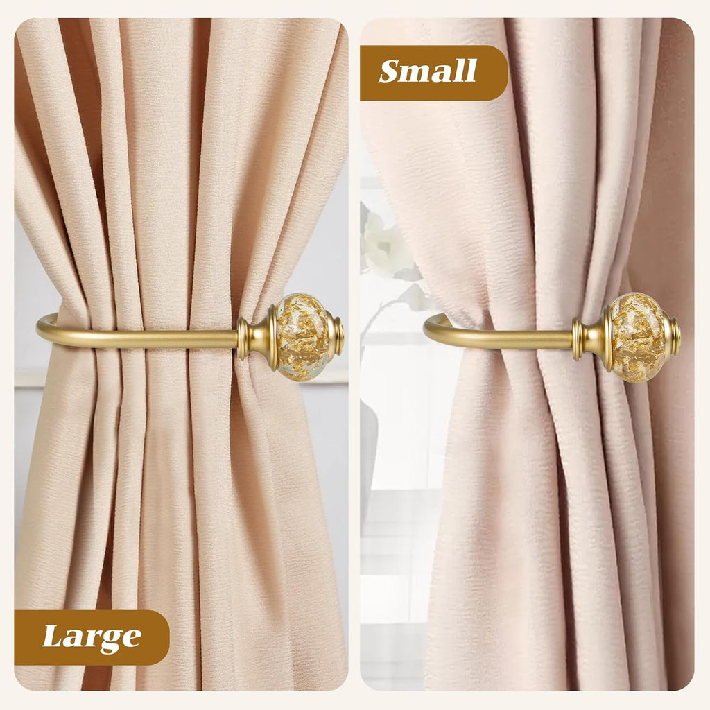 2 Pack Curtain Holdbacks, Decorative Window Drapery Tiebacks (2 Pack/1 Pair), Curtain Tie Back Hooks for Wall with