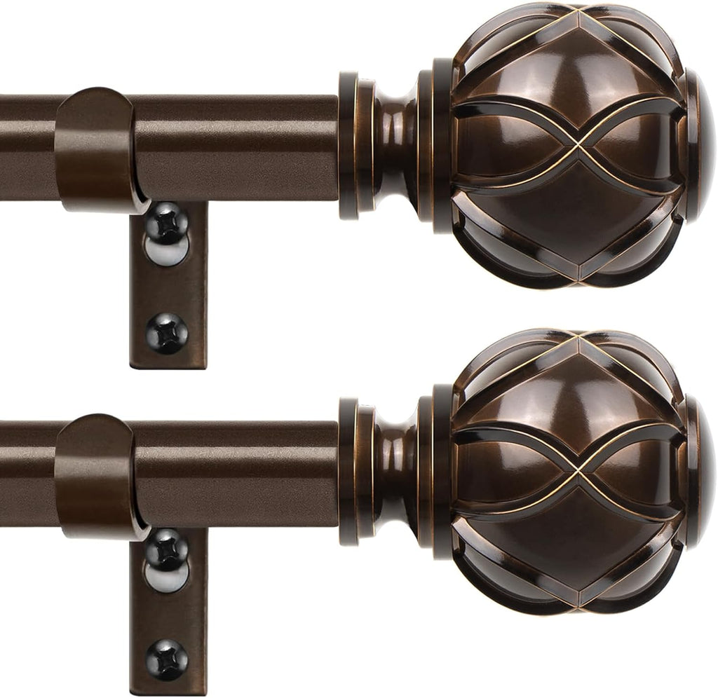 Curtain Rods for Windows 2 Pack 32-86 Inches, Bronze - Set of 2