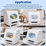 Portable Countertop Dishwashers, 800W 6-Sets 5 Washing Programs Desktop Non Installation Dishwasher Compact Dishwasher