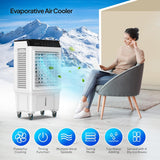 7.9Gal Portable Swamp Cooler, 2300CFM Evaporative Air Cooler with Auto Oscillating, Remote, 3 Speeds
