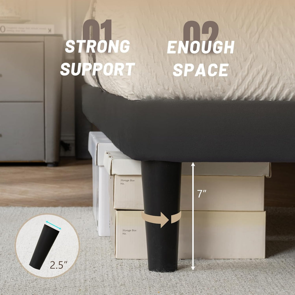 Queen Bed Frame with Headboard, Bed Frame Queen with Sturdy Wooden Slats Support