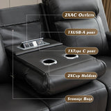 Power Reclining Sofa with Adjustable Headrest
