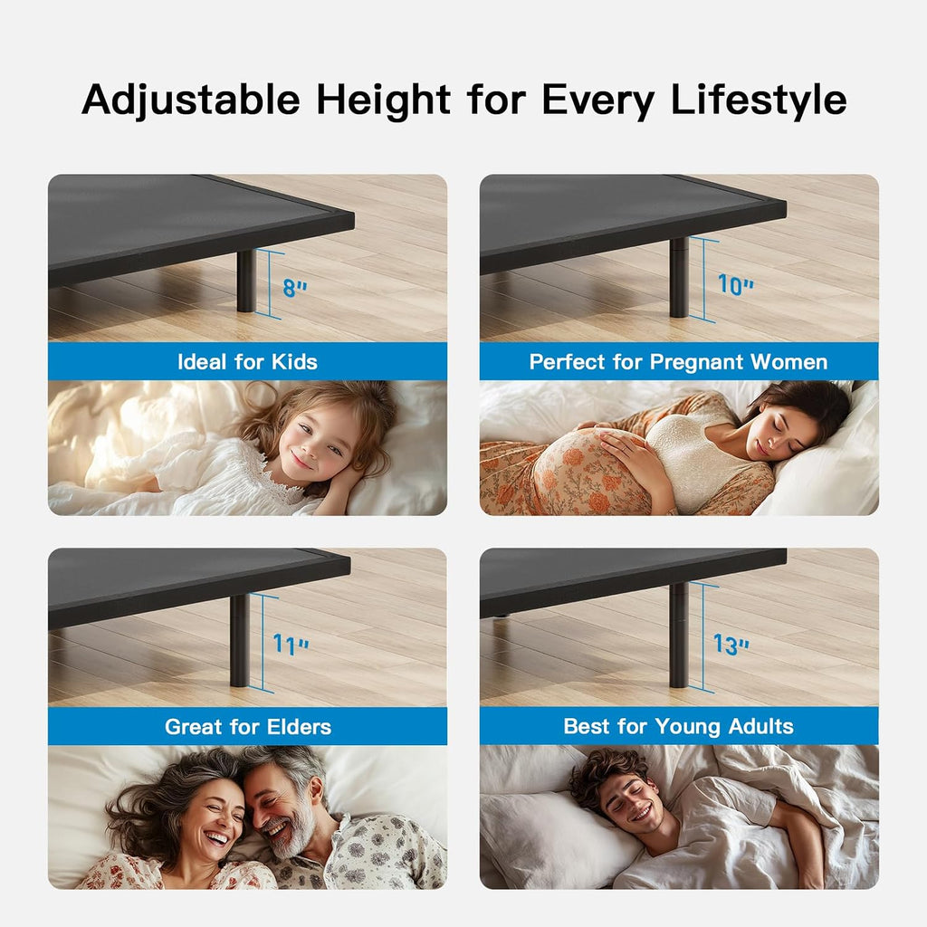 Split King Adjustable Bed Frame with Massage, Electric Bed Base with App-Controlled, Head & Foot Incline, 4 USB