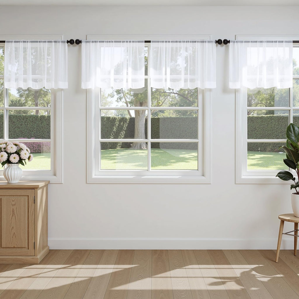 Sage Green Sheer Curtains 63 Inches Long 4 Panels 42 x 63 Inches