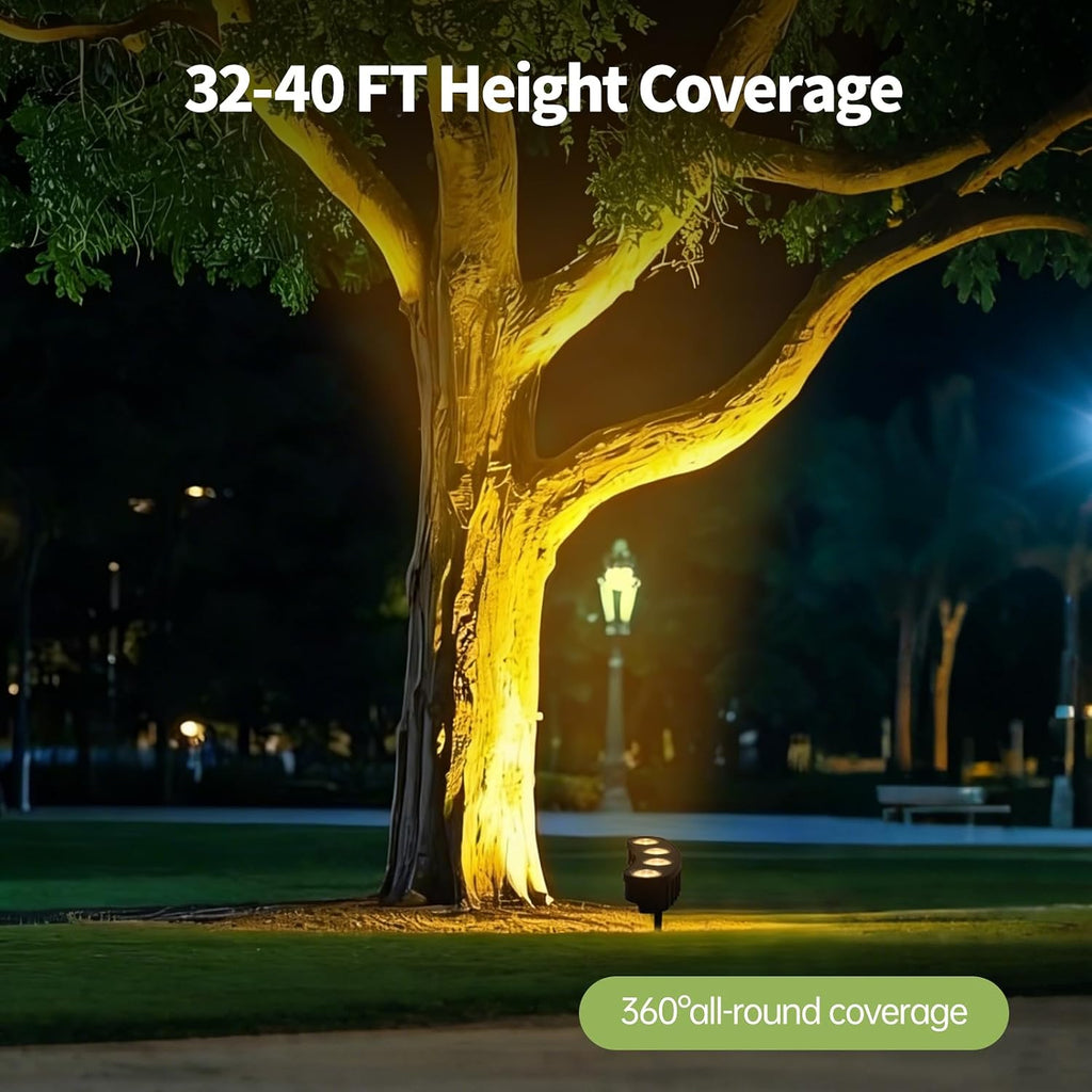 Solar Tree Lights, Outdoor Ring Landscape Spotlights, Warm White | 16 COB LED, 3-in-1 (Sticked/Tied/Hang), 33FT