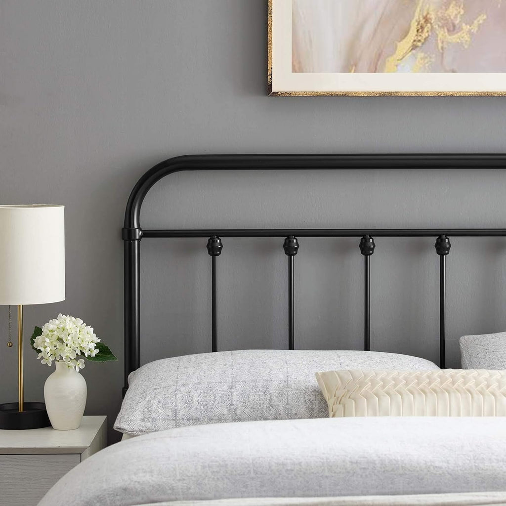 MOD-6155-BLK Sage King Metal Headboard, Black
