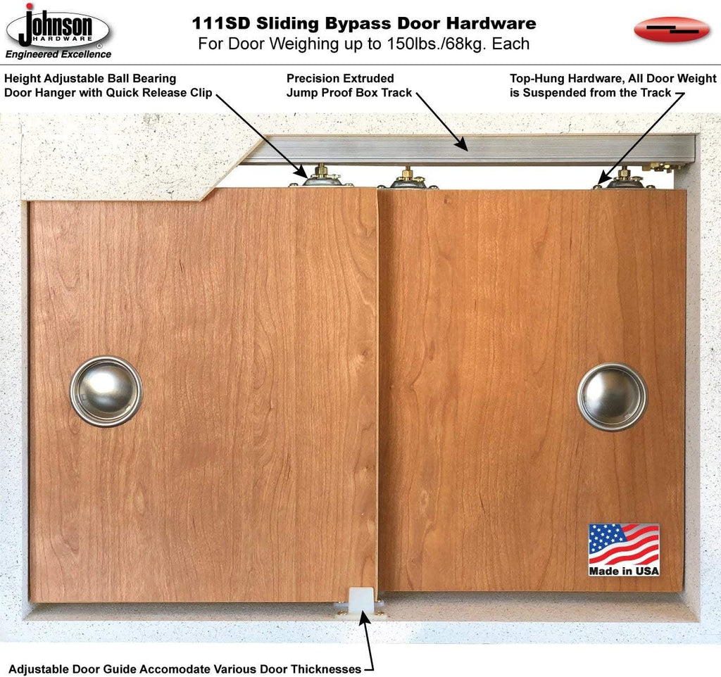 Sliding Closet Door SARTODOORS Quadro 4111 Bypass Interior Doors, no Glass, MDF, 72x80, White, Moder