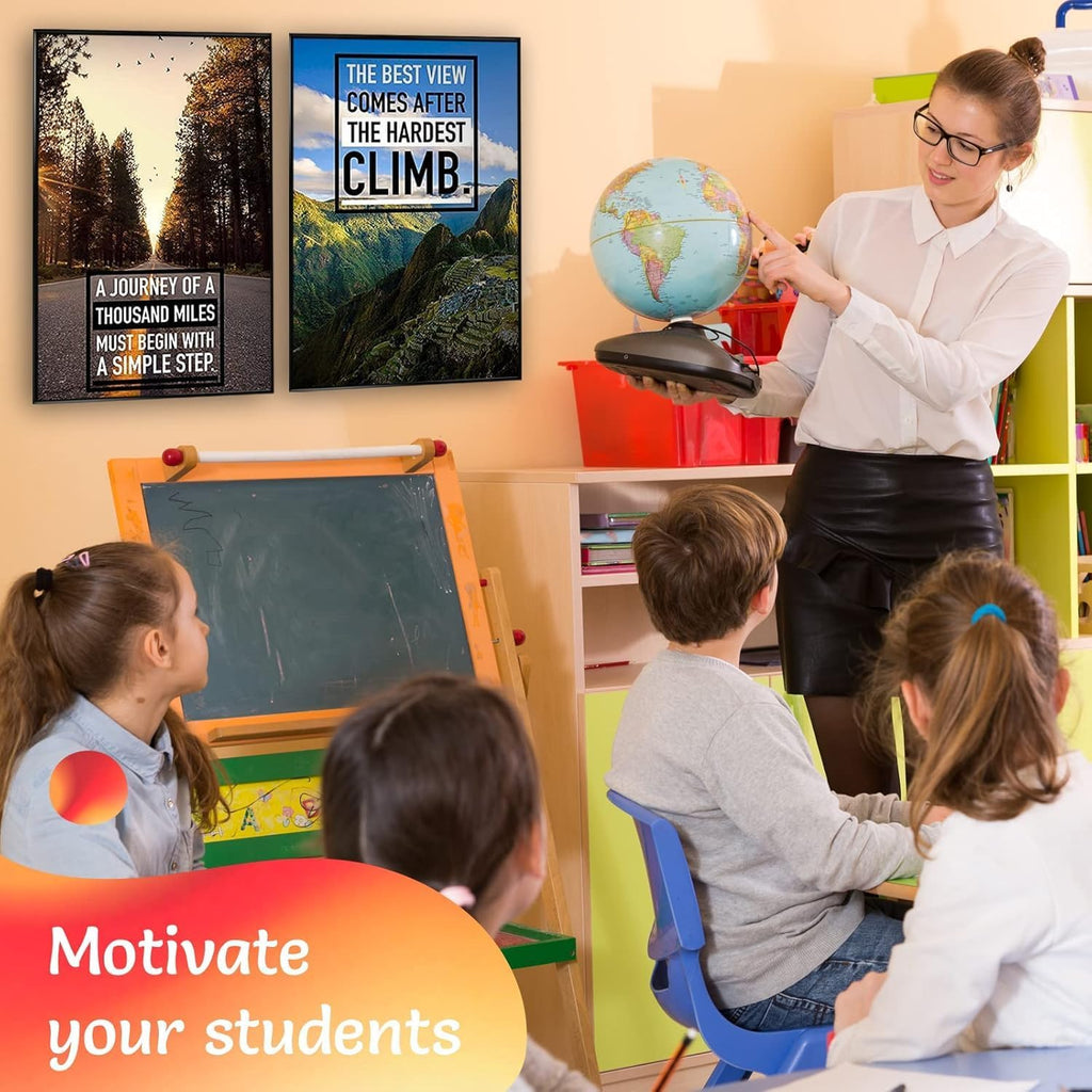 Canvas Motivational Wall Art - Set of 6 Inspirational Prints with Uplifting Phrases & Vibrant Images