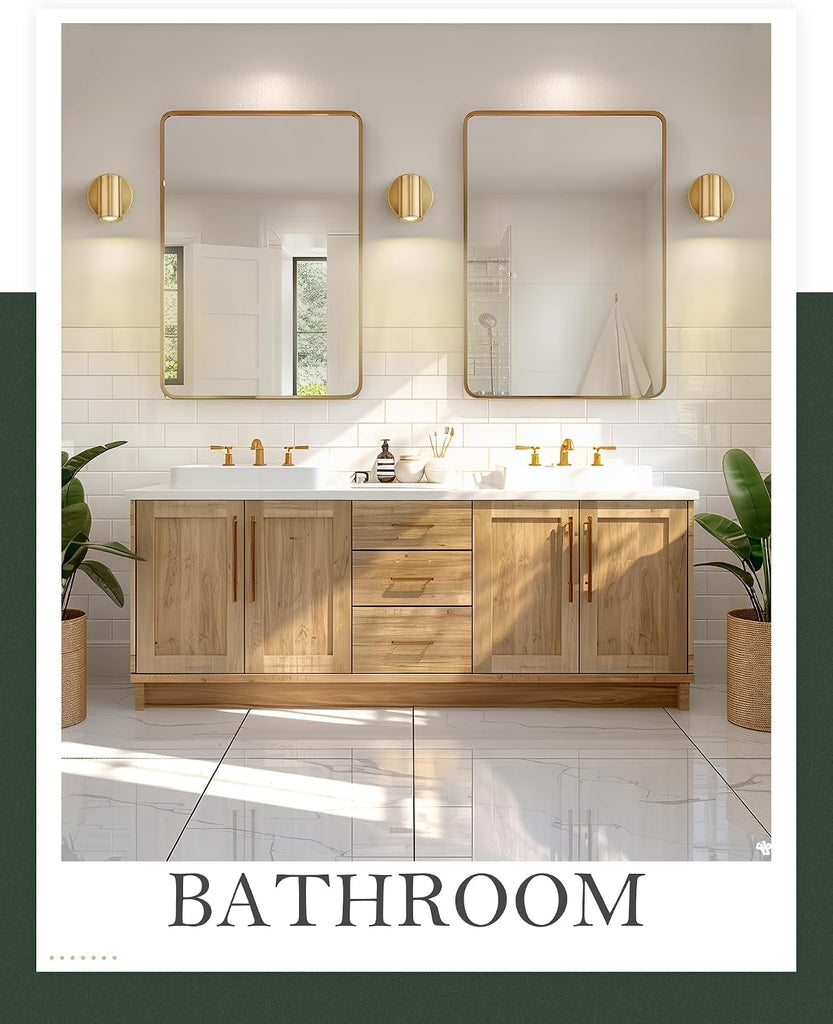Gold Wall Sconce, Modern Wall Light Fixture, LED Track Lighting with GU10 Bulb for Bedroom Entryway Bathroom