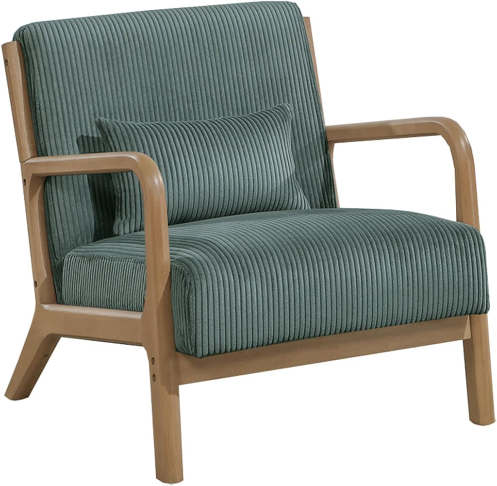32" Plush Comfort Modern Mid-Century Tufted Armchair - Soft Fabric, Angled Back Legs & Accent Pillow s & Cozy Nooks