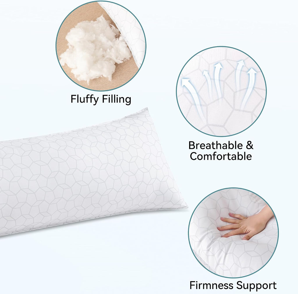 Full Body Pillow for Side Sleeper, Soft Long Bed Pillow for Adults