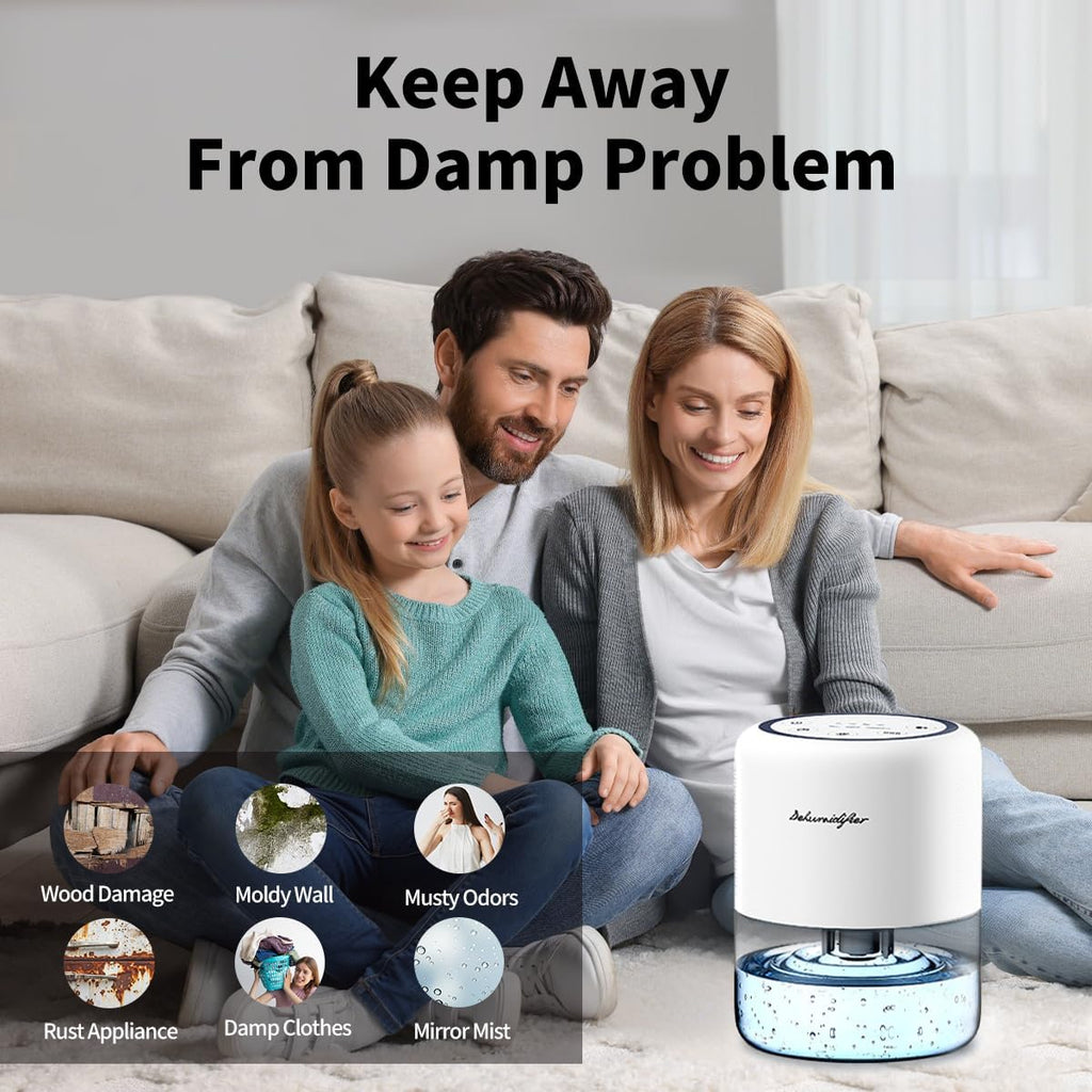 44oz(1.3L) Small Dehumidifier for Home Auto